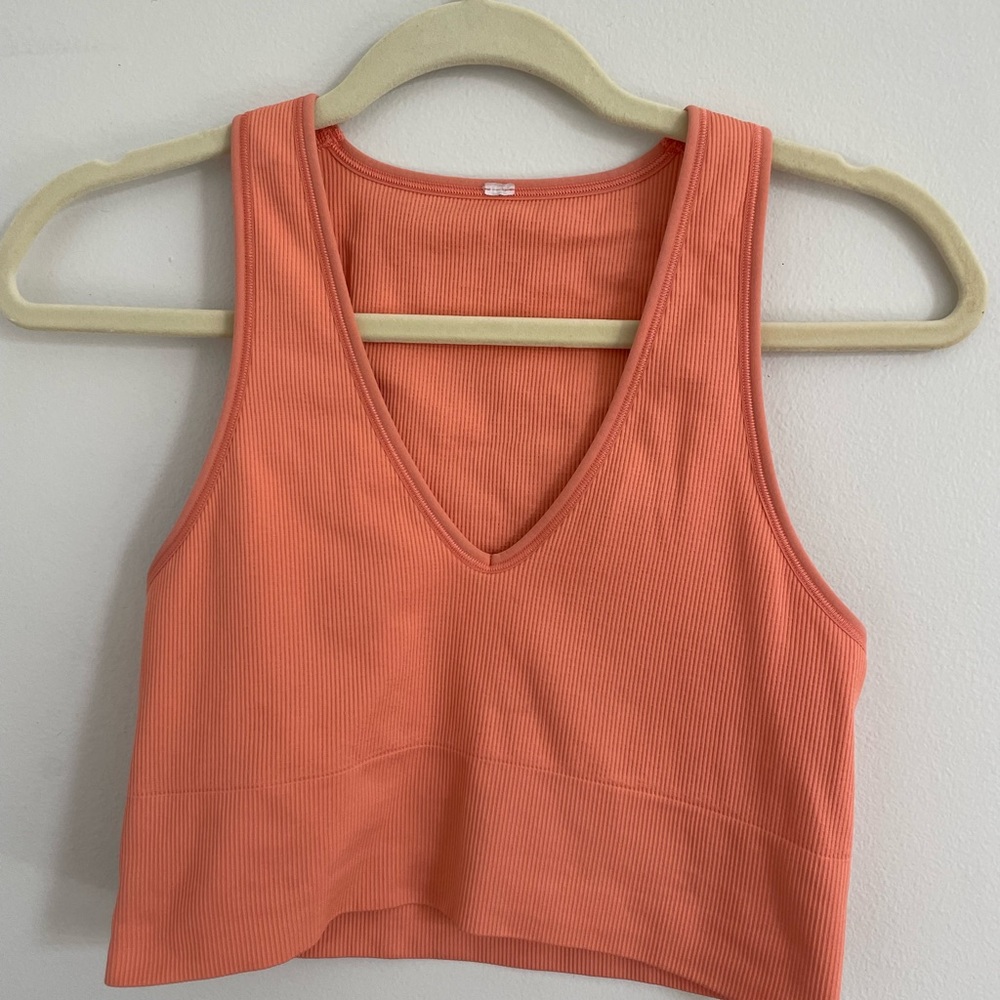 Athleta orange crop tank